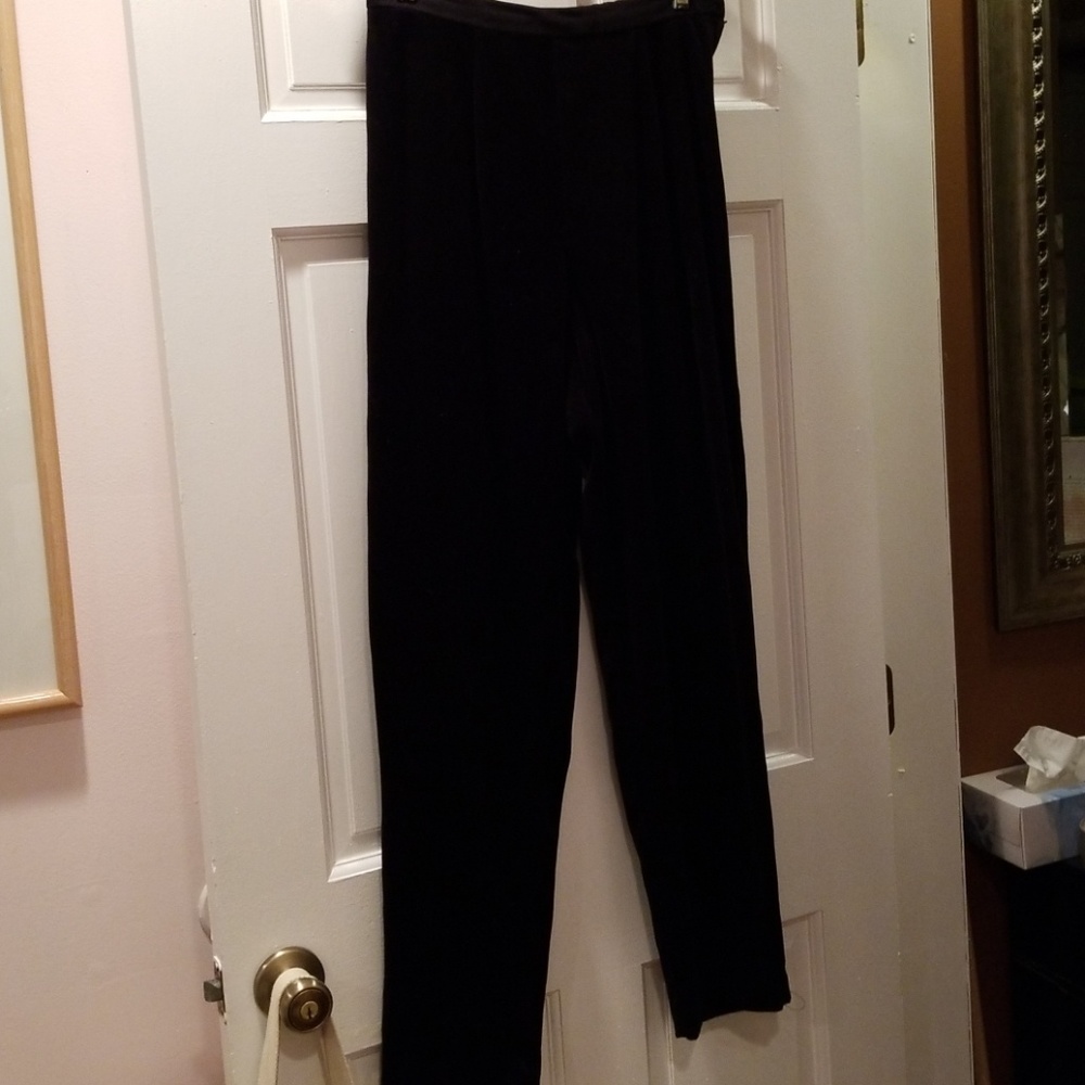 Black velvet pants